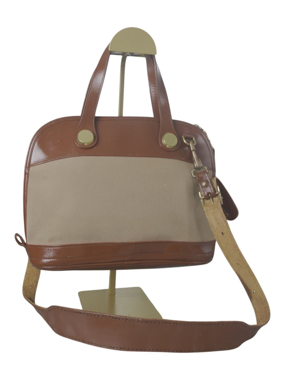 Vintage Dooney & Bourke USA Canvas Leather Dome Satchel Refurbished